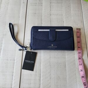 London Fog Navy Blue Wallet Wristlet NWT